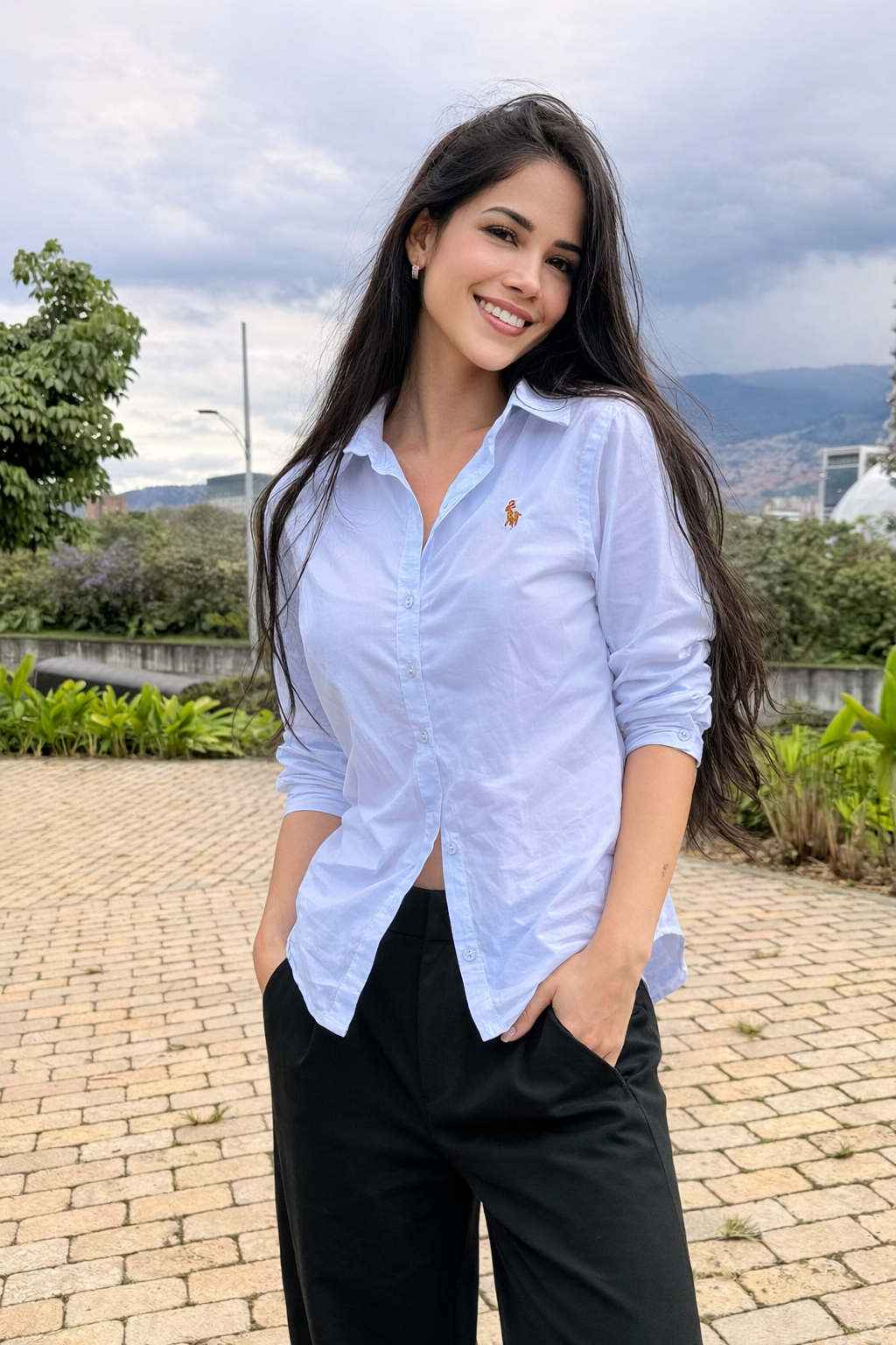 Camisa Mujer Lunar Blue