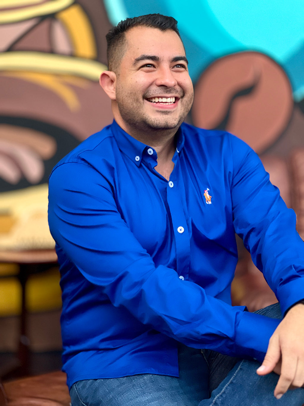 Camisa Hombre Azul Rey