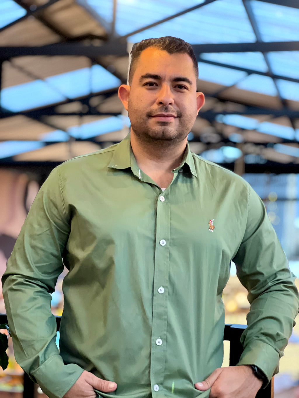 Camisa Hombre Verde Oliva